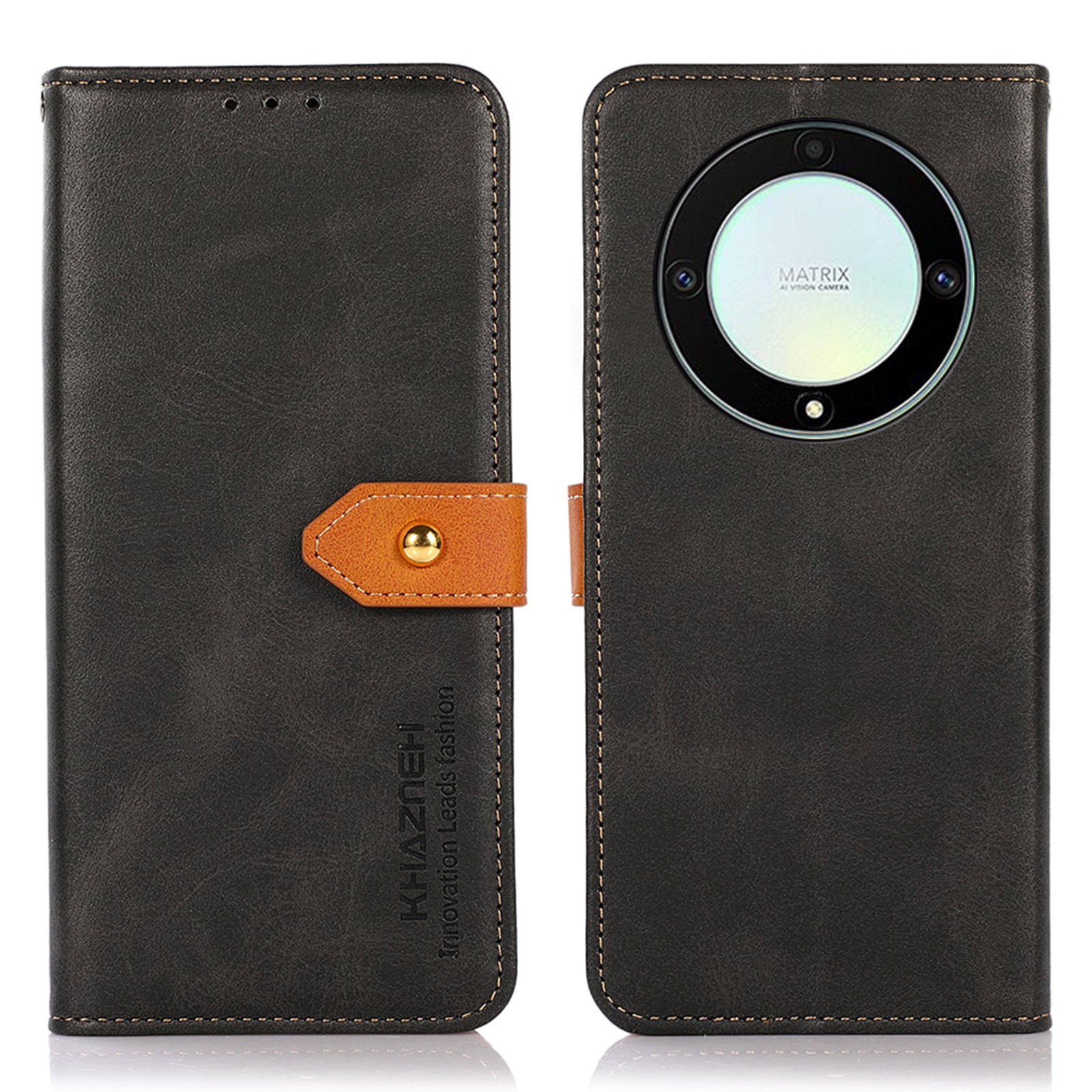KHAZNEH For Honor X9a 5G X40 5G Magic5 Lite 5G Gold Button PU Leather Cowhide Texture Phone Stand Case Wallet Cover KHAZNEH For Honor X9a 5G X40 5G Magic5 Lite 5G Gold Button PU Leather Cowhide Texture Phone Stand Case Wallet Cover